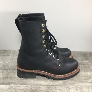 Field N Forest Logger Soft Toe Combat Biker Motorcycle Work Men’s Boot Size 8 D